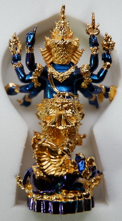 รูปหล่อพระพิฆเณศวร เนื้อบรอนซ์พราวฟ้า ชุบทองคำบางส่วน รุ่น แรงศรัทธา ขนาดสูง 4.7 ซม. สวยครับ