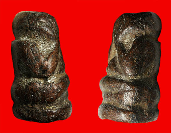 พระปิดตา พิมพ์ปั้นลอยองค์ เนื้อผงคลุกรัก 