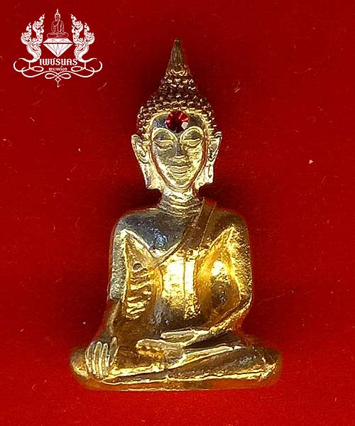 หลวงพ่อพระใส ปี 44 พิมพ์หน้านาง เนื้อทองเหลืองชุบสามกษัตริย์ 