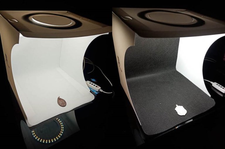 photo Light Box กล่องถ่ายภาพ พระเครื่อง และสินค้าอื่นๆ แผงไฟ LED แบบวงกลม 72 ดวงปรับแสงได้ (เคาะเดี