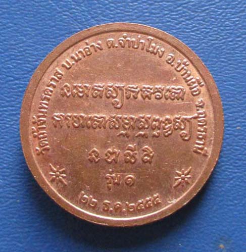 เหรียญปู่หลุบ วัดถ้ำจันทรคราส  รุ่น1  ปี2555  เนื้อทองแดง
