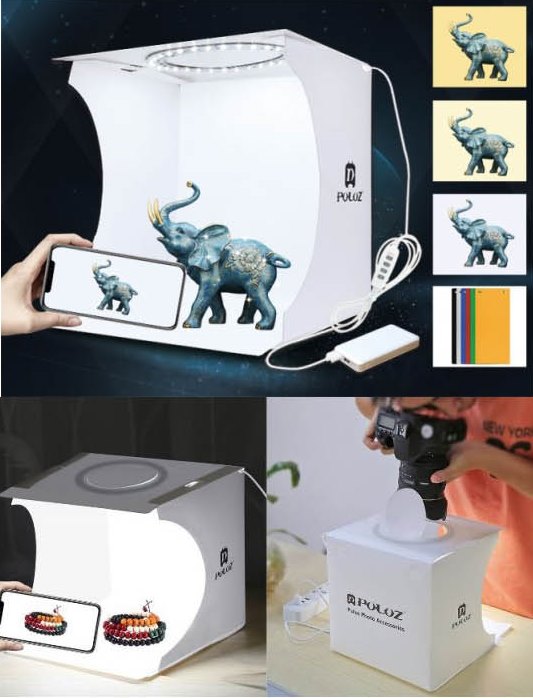 Puluz photo Light Box กล่องถ่ายภาพ พระเครื่อง และสินค้าอื่นๆ พับเก็บได้ เคาะเดียว