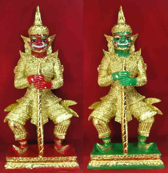 ท้าวเวสสุวรรณองค์แดง+องค์เขียว ขนาดบูชา 9 นิ้ว