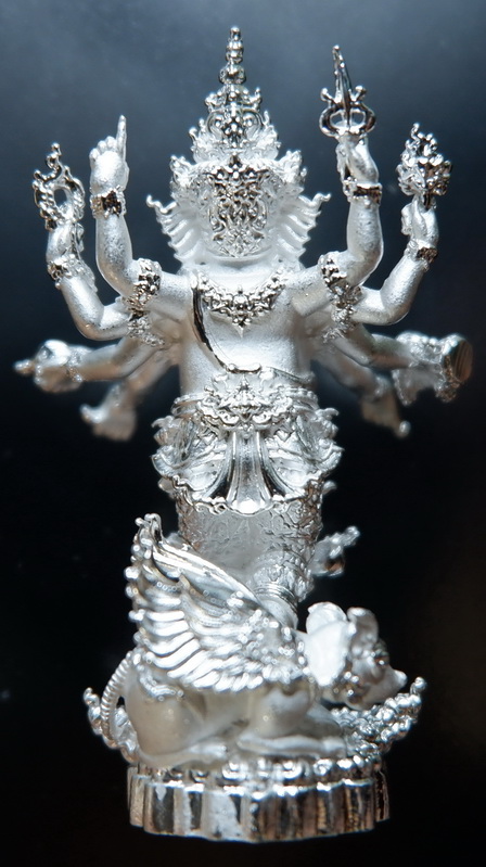 รูปหล่อพระพิฆเณศวร เนื้อบรอนซ์ชุบเงิน รุ่น แรงศรัทธา ขนาดสูง 4.7 ซม. สวยครับ