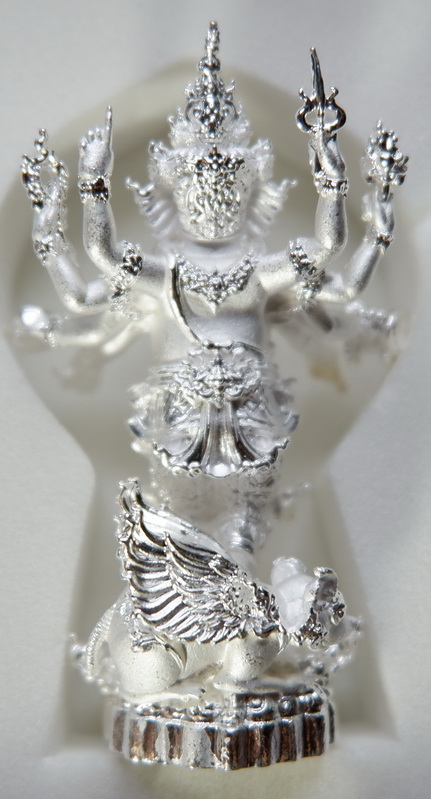 รูปหล่อพระพิฆเณศวร เนื้อบรอนซ์ชุบเงิน รุ่น แรงศรัทธา ขนาดสูง 4.7 ซม. สวยครับ