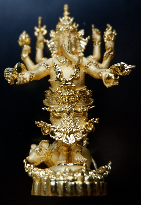 รูปหล่อพระพิฆเณศวร เนื้อบรอนซ์ชุบทองคำ รุ่น แรงศรัทธา ขนาดสูง 4.7 ซม. สวยครับ