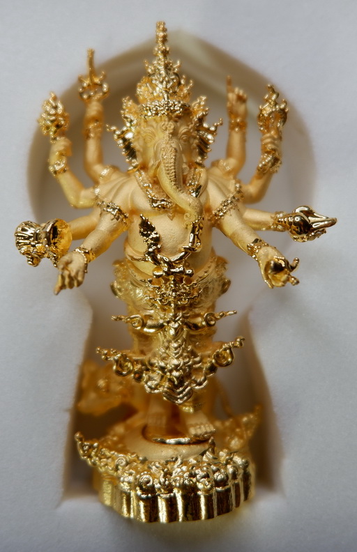 รูปหล่อพระพิฆเณศวร เนื้อบรอนซ์ชุบทองคำ รุ่น แรงศรัทธา ขนาดสูง 4.7 ซม. สวยครับ