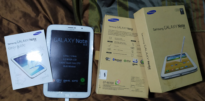 Samsung Galaxy NOTE 8.0 สีขาว พร้อมกล่องและคู่มือ ขายถูก