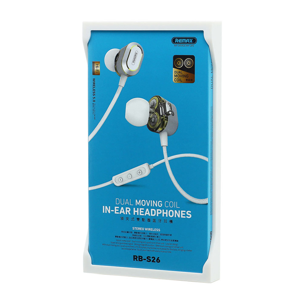 หูฟังบลูทูธ REMAX  ของแท้ RB-S26 สีขาว ของใหม่ สวย Stereo Wireless Bluetooth Version 5.0