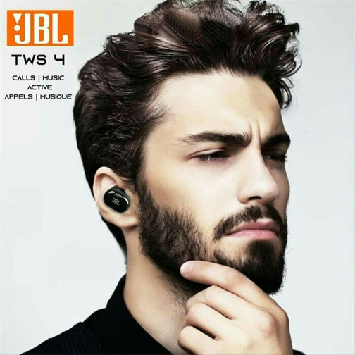 หูฟัง TWS ไร้สาย JBL TWS-4 สีดำ ของใหม่ เป็นทั้งหูฟังกีฬา หูฟังออกกำลังกาย และหูฟังใช้งานประจำวัน