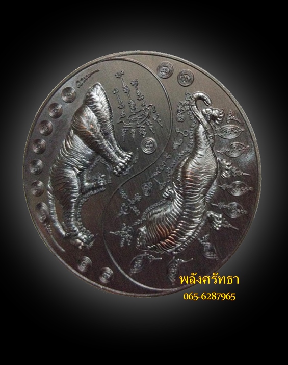 ที่สุดแห่งความเหนียว เหรียญพยัคฆ์หยินหยาง หลวงพ่อไฉน ฉันทสาโร ตำนานวิชาเสือหัวขาด เนื้อทองแดงรมดำ