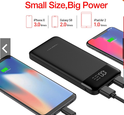 เพาเวอร์แบงค์ MOFIT ของแท้ มีจอ LED 13000mAh PANEL 2USB+TYBE-C+2.1A