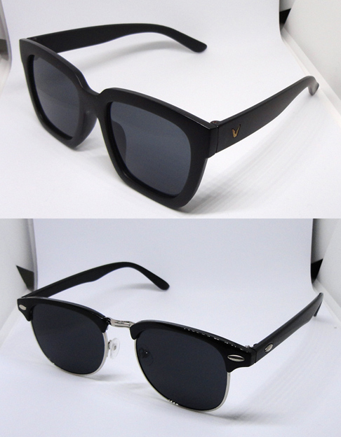 แว่นกันแดด RETRO SUNGLASS ของใหม่ สีเทาโทนดำ ดีไซน์สวย Black Lens / Black Body มาพร้อมกัน2แบบ2ดีไซน์