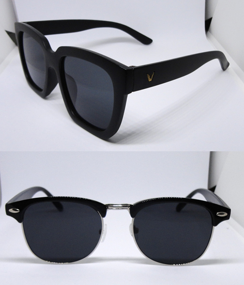 แว่นกันแดด RETRO SUNGLASS ของใหม่ สีเทาโทนดำ ดีไซน์สวย Black Lens / Black Body มาพร้อมกัน2แบบ2ดีไซน์