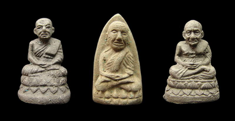 หลวงปู่ทวด รุ่นทองพันชั่ง ชุด 3 องค์ ฝังตะกรุดนารายณ์แปลงรูป อาจารย์นอง วัดทรายขาว           