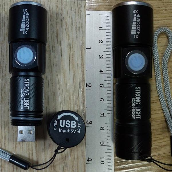 ไฟฉายแรงสูง ขนาดเล็กพกพาง่าย ชาร์จกับช่อง USB