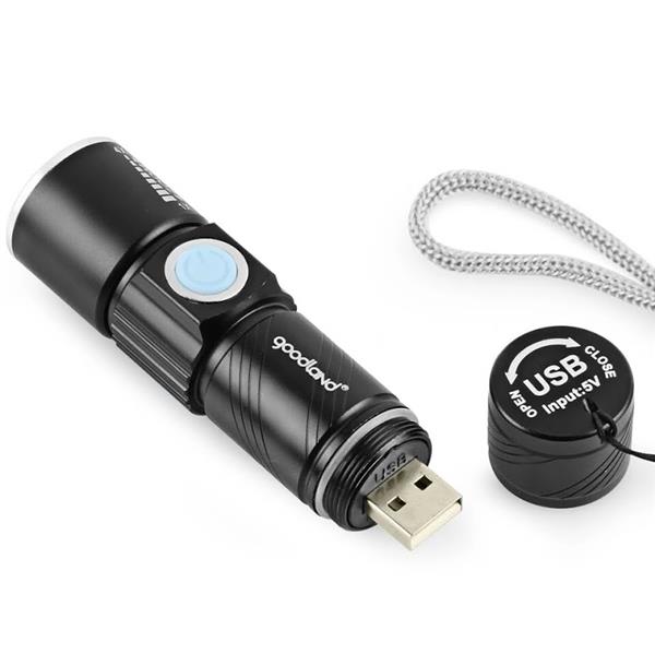 ไฟฉายแรงสูง ขนาดเล็กพกพาง่าย ชาร์จกับช่อง USB