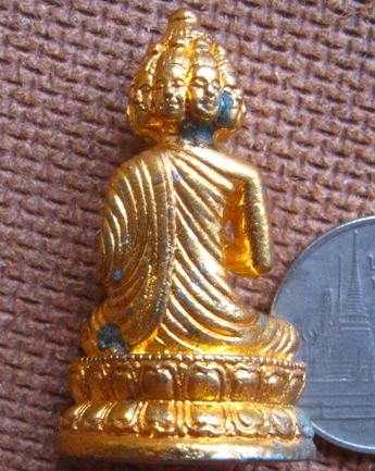 รูปหล่อพระเศรษฐีนวโกฏิ ลอยองค์ขนาดห้อยคอ วัดยานนาวา ปี2553เลข277เนื้อกะไหล่ทอง สร้าง๑,๙๙๙ องค์+กล่อง