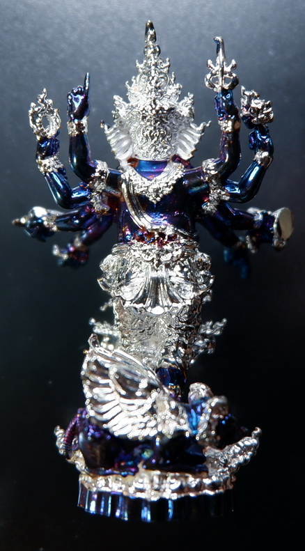 รูปหล่อพระพิฆเณศวร เนื้อบรอนซ์พราวฟ้า ชุบเงินบางส่วน รุ่น แรงศรัทธา ขนาดสูง 4.7 ซม. สวยครับ