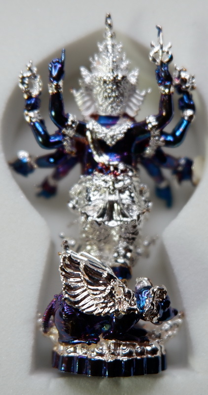 รูปหล่อพระพิฆเณศวร เนื้อบรอนซ์พราวฟ้า ชุบเงินบางส่วน รุ่น แรงศรัทธา ขนาดสูง 4.7 ซม. สวยครับ