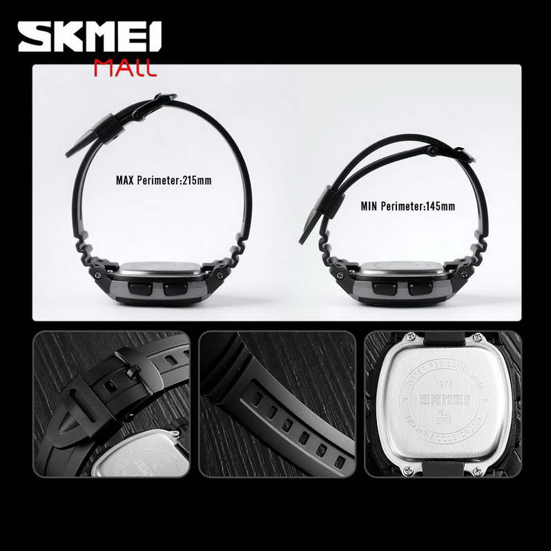 SKMEI 1278 นาฬิกาดิจิตอล ตั้งเวลาปลุกได้ 5 ครั้งต่อวัน แจ้งเตือนทุกชั่วโมง