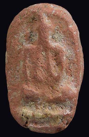 *พิมพ์ปิดตาใบมะขาม องค์จิ๋ว เนื้อดิน หลวงพ่อเงิน วัดบางคลาน พิจิตร*