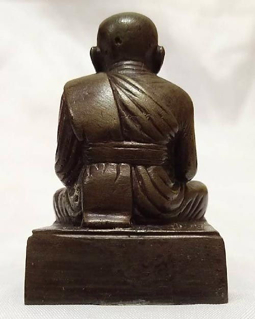 พระบูชาตั้งหน้ารถ หลวงปู่ทวด วัดช้างให้ หน้าตัก 1.5  นิ้ว เนื้อโลหะรมดำมันปู