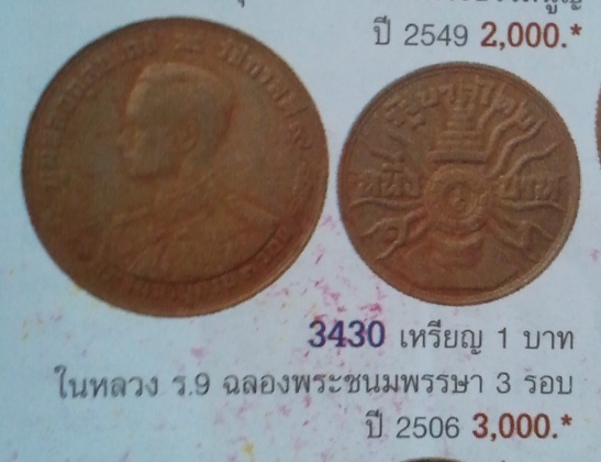 **วัดใจ**เหรียญกษาปณ์ ๑ บาท ที่ระลึกรัชกาลที่ ๙ พระชนมายุครบ ๓ รอบ ปี ๒๕๐๖**สวยๆ