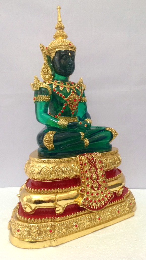 พระบูชาพระแก้วมรกต วัดพระศรีฯ วัดพระแก้ว ปี2540..ปิดทองเคแท้ หน้าตัก5นิ้ว สูง12นิ้ว