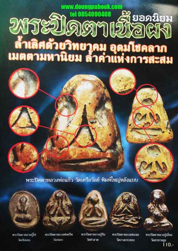หนังสือ พระปิดตาเนื้อผงยอดนิยม เคาะเดียว