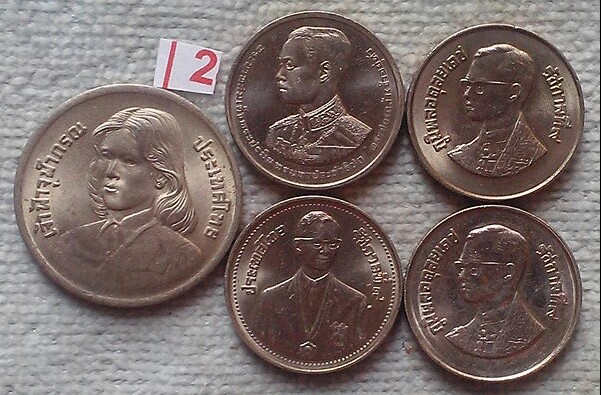 เหรียญ 2 บาท 5 เหรียญ 5 วาระ 2