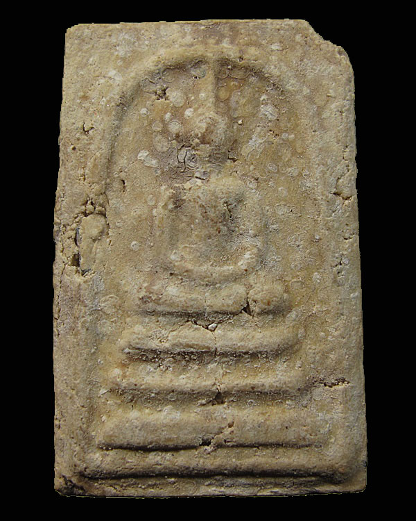 พระสมเด็จหลวงพ่อลำภู พิมพ์เกศจรดซุ้มบล็อคเครื่องหลังยันต์จมลึก วัดใหม่อมตรส กทม.