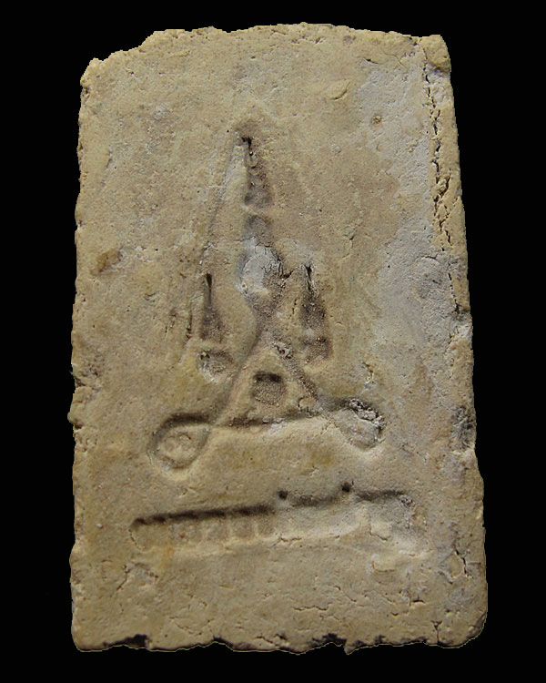 พระสมเด็จหลวงพ่อลำภู พิมพ์เกศจรดซุ้มบล็อคเครื่องหลังยันต์จมลึก วัดใหม่อมตรส กทม.