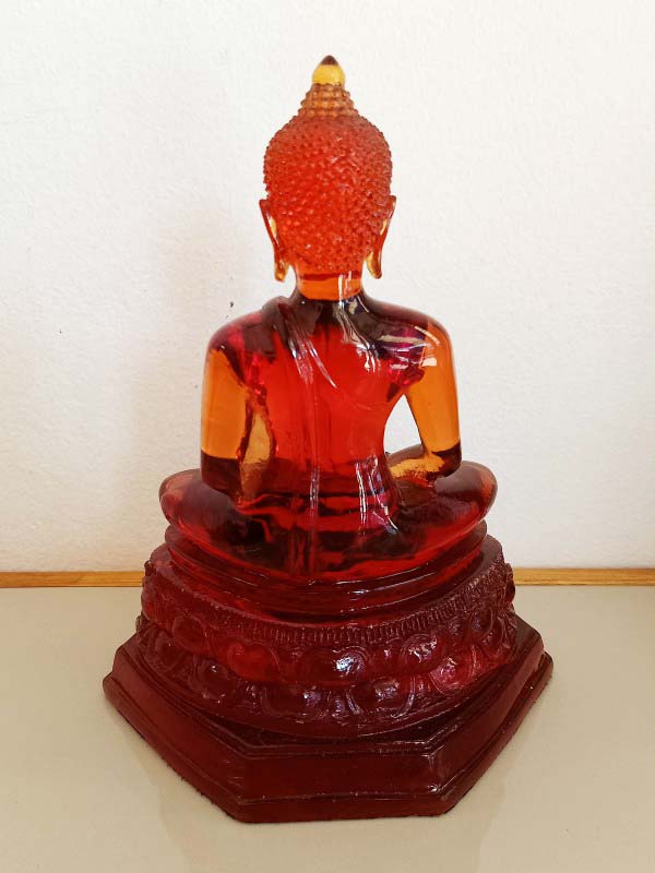 เคาะเดียวแดง ++ พระบูชาแก้วใส สีแดง สายวัดปากน้ำ หน้าตัก 5 นิ้ว สวยสมบูรณ์