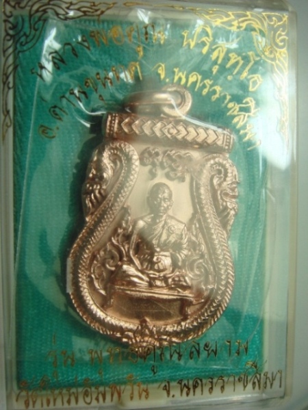 เหรียญเสมาฉลุพุทธคุณสยามเนื้อทองเเดง หลวงพ่อคูณ วัดบ้านไร่ ออกวัดใหม่อัมพวัน 