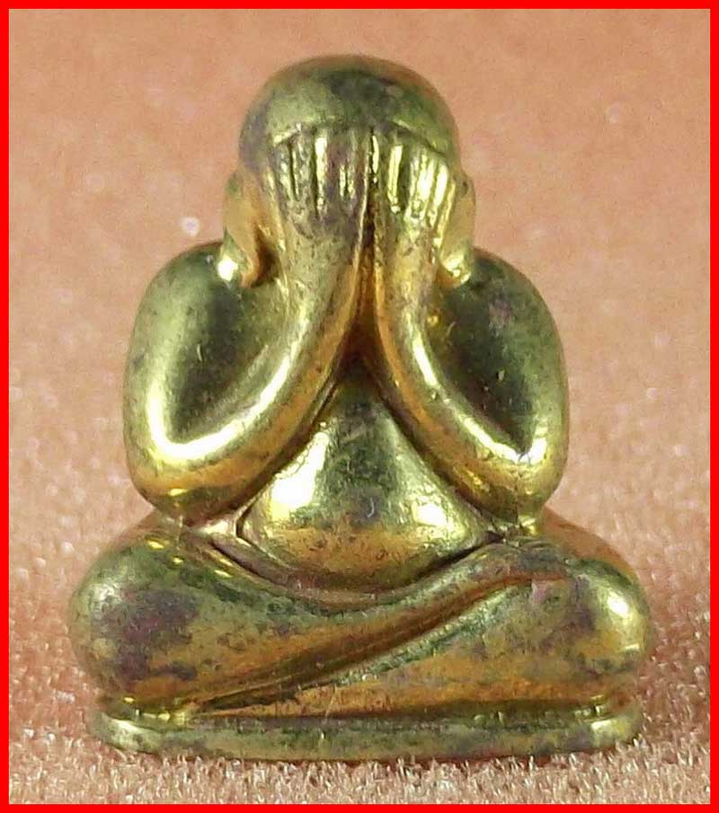 พระปิดตา หลวงพ่อจ่าง วัดเขื่อนเพชร จ.เพชรบุรี รุ่นหมดหนี้ เนื้อทองผสม ปี 2543