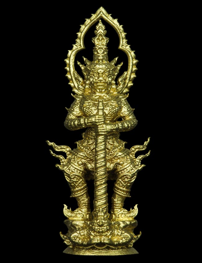 ท้าวเวสสุวรรณ จาตุมหาราชิกา มหาราชเทวฤทธิ์ เนื้อบรอนช์ทอง ครูบาจันทร์ โชติโก วัดน้ำแป้ง