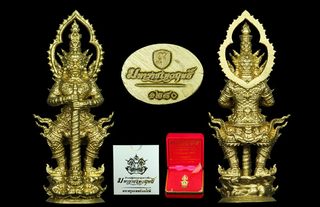 ท้าวเวสสุวรรณ จาตุมหาราชิกา มหาราชเทวฤทธิ์ เนื้อบรอนช์ทอง ครูบาจันทร์ โชติโก วัดน้ำแป้ง