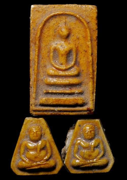 ถูกสุด สะดุดใจ...พระสมเด็จ 3 ชั้น+พระสังกัจจายน์ วัดเกาะกลอย จ.ระยอง ปี 2514 เนื้อผง รวม 3 องค์