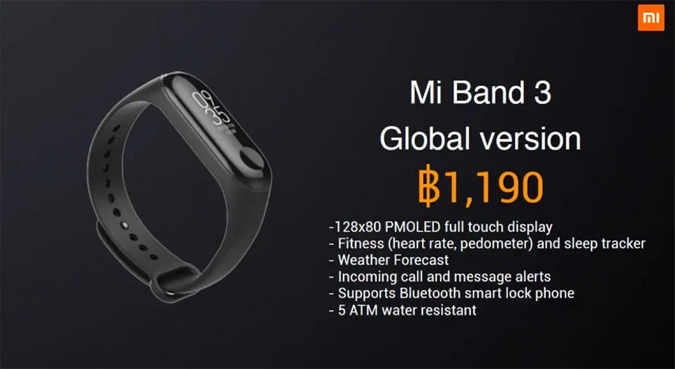 mi band3 สายรัดสุขภาพข้อมืออัจฉริยะ สายน้ำเงินเข้ม  + สายชาร์จ + สาย mi สีม่วง แถมเพิ่มให้ฟรี 1 เส้น