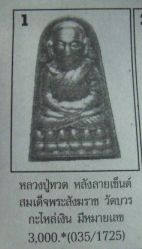 **วัดใจ**หลวงปู่ทวด พิมพ์เตารีด หลังลายเซ็น สมเด็จพระสังฆราช วัดบวรนิเวศวิหาร**ตอกโค้ด สวยๆ