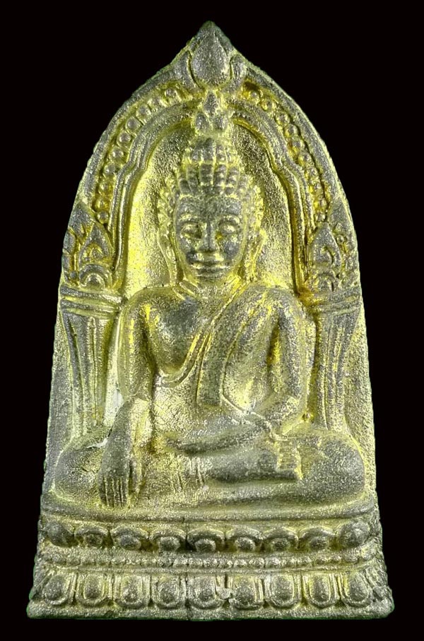 พระพุทธชินราชใบเสมา เนื้อชินเงิน ผิวปรอทน้ำทอง ปี 2547 วัดพระศรีรัตนมหาธาตุวรมหาวิหาร พิษณุโลก