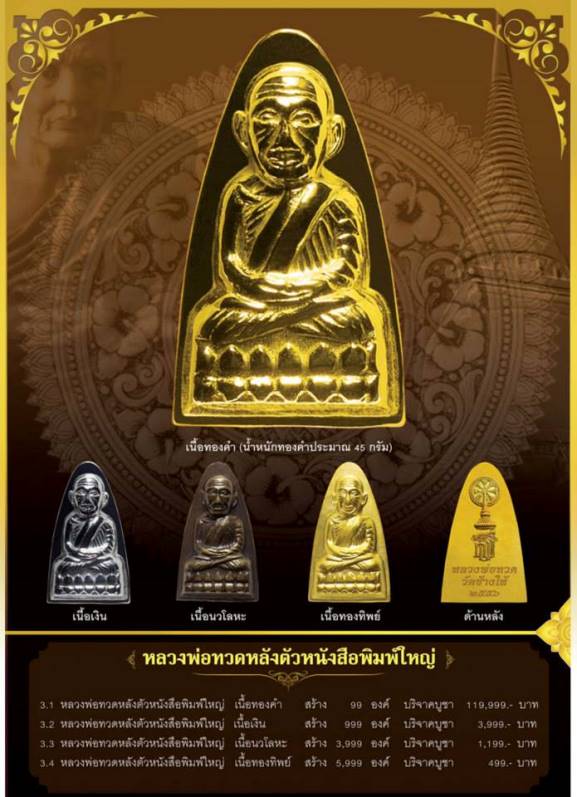 *วัดใจ**หลวงปู่ทวด หลังตัวหนังสือ พิมพ์ใหญ่ รุ่นมงคลมหาบารมี ๘๕ เนื้อทองทิพย์ ปี ๒๕๕๖**ตอกโค้ด สวยๆ