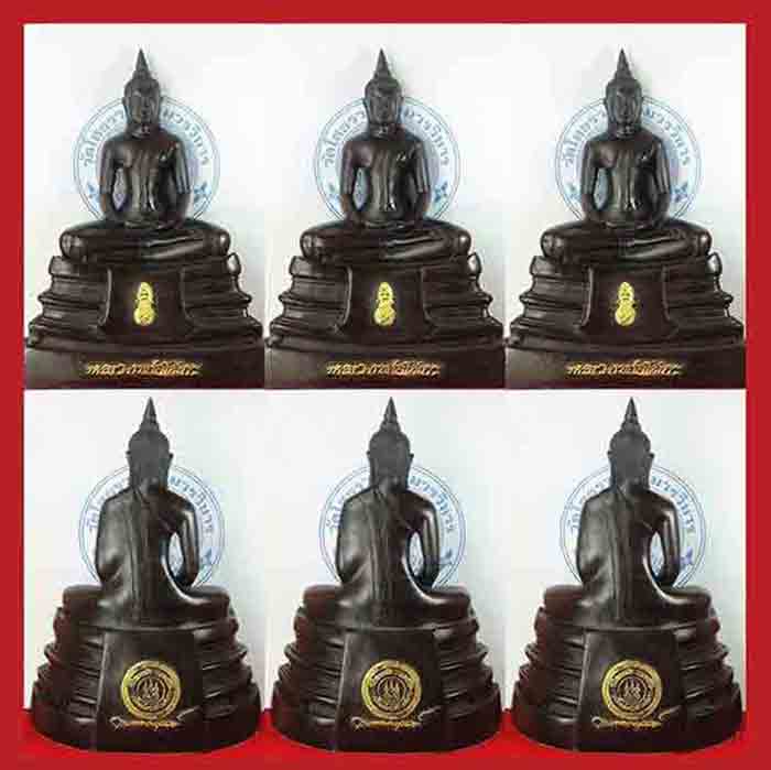 ***ยกชุด 3 องค์***พระบูชา พระพุทธโสธร เนื้อเรซิ่นผสมแร่เหล็กน้ำพี้ ใต้ฐานปั๊มยันต์พร้อมกล่องตราวัดบร