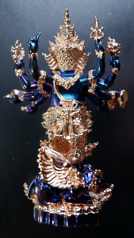 รูปหล่อพระพิฆเณศวร เนื้อบรอนซ์พราวฟ้า ชุบนากบางส่วน รุ่น แรงศรัทธา ขนาดสูง 4.7 ซม. สวยครับ