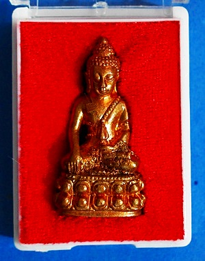 พระกริ่ง ลต.บุญหนา ธัมมทินโน รุ่นแจกทาน (ไตรมาส42) เนื้อโลหะผสม ก้นเงิน เกศา จีวร  หายาก (เคาะเดียว)