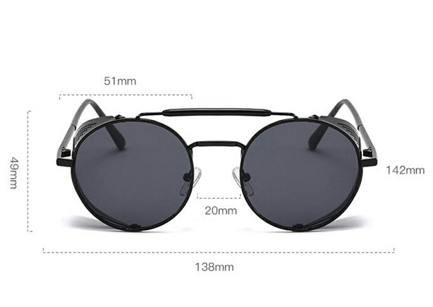แว่นกันแดด Metal Frame Hi-Streel ของแท้ กรอบโลหะ ดีไซน์ขอบตะกรงกันแสงด้านข้าง พับเก็บได้ ของใหม่