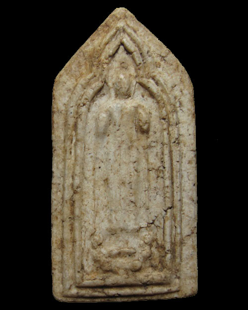 พระสมเด็จพระคูรสังฆ์ วัดอินทรฯ บางขุนพรหม กทม.พิมพ์พระปางห้ามสมุทร (ปางห้ามญาติ) หลังดอกจัน