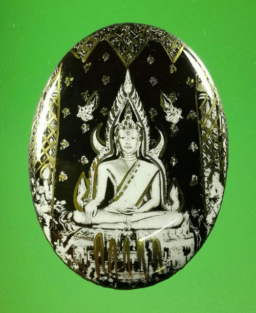 ล็อกเก็ตพระพุทธชินราช ฉากดำ พุทธสมาคม พิษณุโลก พิธีจักรพรรดิ์มหาพุทธาภิเษก ปี 2515 