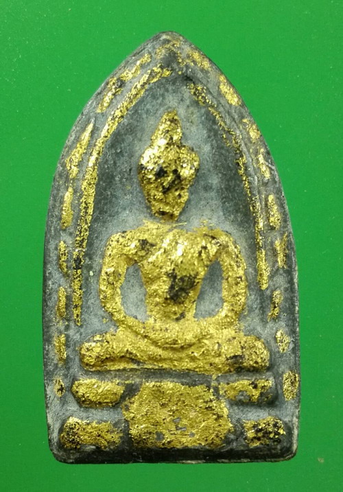 พระเนื้อชินหล่อยันต์นูนในตัว ปิดทองเก่า